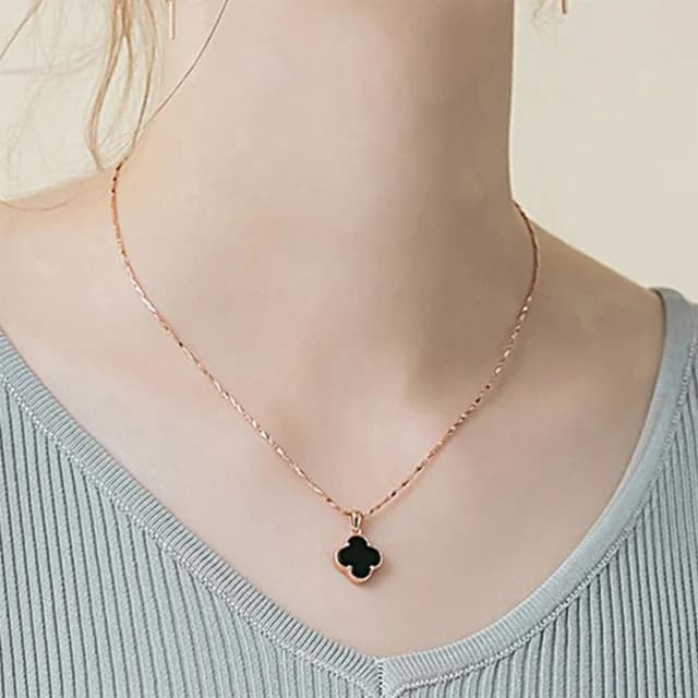 【MoonDy】包包 項鍊 純銀項鍊 飾品 女生項鍊 項鏈女 精品項鍊 瑪腦項鏈 四葉草項鍊 女朋友生日禮物