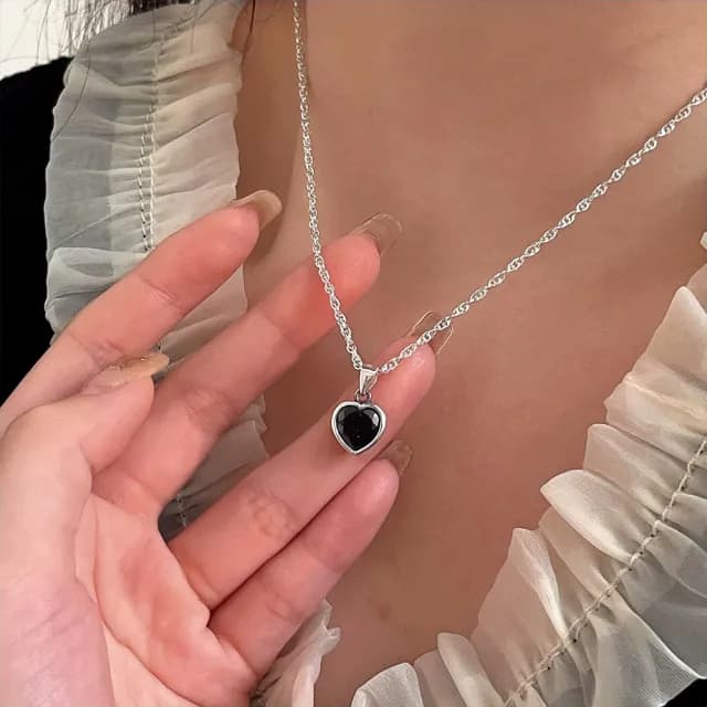 【LEEHER】女生/s925純銀項鍊/韓國項鍊/小香項鍊/女項鍊/鋯石項鍊/不掉色項鍊/生日禮物/愛心項
