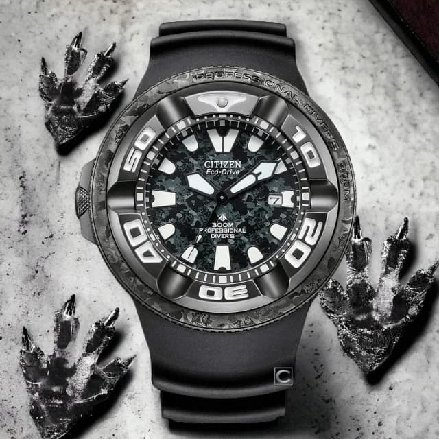 【CITIZEN 星辰】哥斯拉 限量聯名錶 PROMASTER 光動能 300米潛水手錶 禮物 推薦(BJ8056-01E)