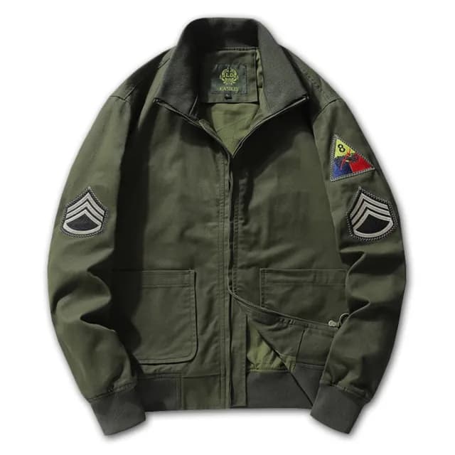 【巴黎精品】父親節禮物 軍裝外套復古工裝古著(薄款刺繡臂章空軍服棉質男夾克5色a1fa68)