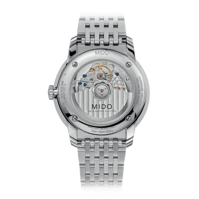 【MIDO 美度 官方授權】BARONCELLI 永恆系列 72小時動力儲存機械錶-39mm 情人節 禮物(M0274071105100)