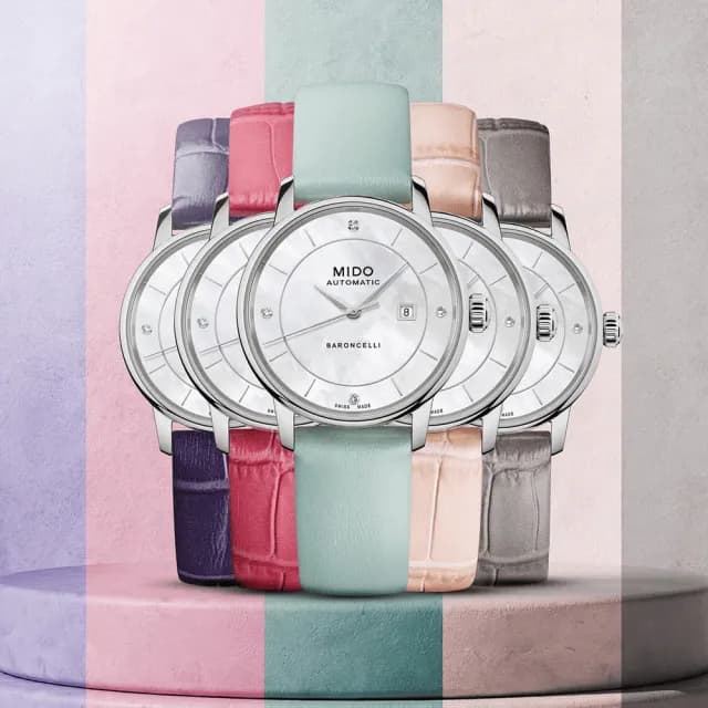 【MIDO 美度 官方授權】BARONCELLI 永恆系列 經典漾彩機械錶特別版-30mm 情人節 禮物(M0372071610600)