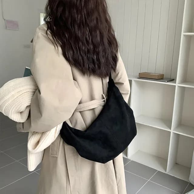 【MoonDy】情人節禮物 單肩包 側背包 包包女 雲朵包 麂皮包包 大容量包包 韓國包包 日系包包 小