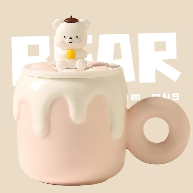 【樂陶陶】可愛小熊陶瓷杯(造型馬克杯 可愛 咖啡杯 茶杯 午茶杯 牛奶杯 早餐杯 辦公室 交換禮物 禮盒)