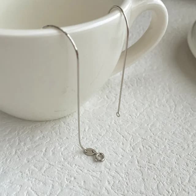 【LEEHER】細項鍊/疊戴項鍊/銀飾/飾品/經典項鍊/蛇骨鍊/韓國項鍊/女生生日禮物/送禮/純銀項鍊/