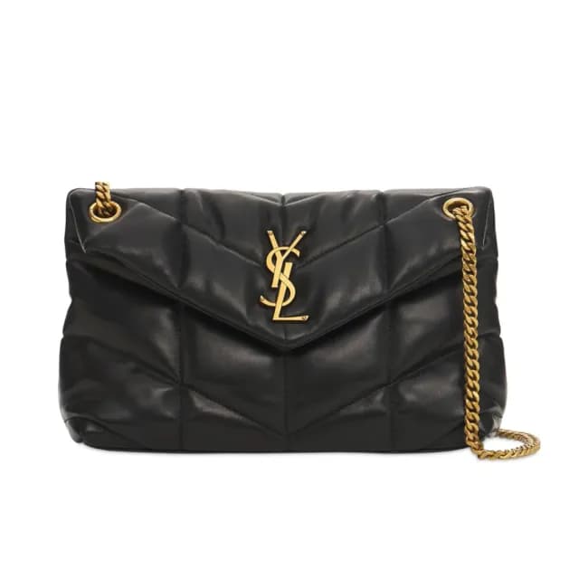 【YSL】SAINT LAURENT Small Puffer 小款 小羊皮 金鍊條 肩背包 斜背包 黑色 577476