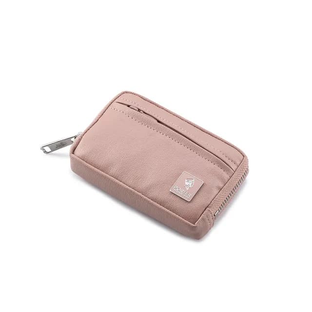 【PORTER INTERNATIONAL】復古品味MORI實用拉鍊零錢包(霧粉)