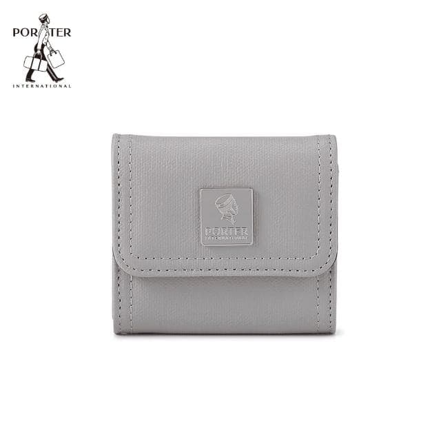 【PORTER INTERNATIONAL】復古品味MORI零錢包(晨霧灰)