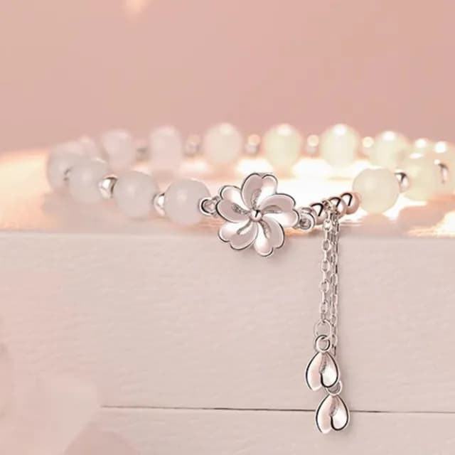【LEESA】情人節禮物 七夕 玉手鍊\天然石手鍊\手環\串珠手鍊\女生飾品\招財手鍊\平安手鍊\純銀手鍊\銀飾手