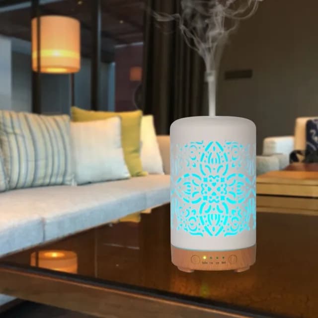 【Earnest Living】陶瓷鏤空水氧機 100ml(加濕器/薰香機/香氛機/精油燈/水氧機)