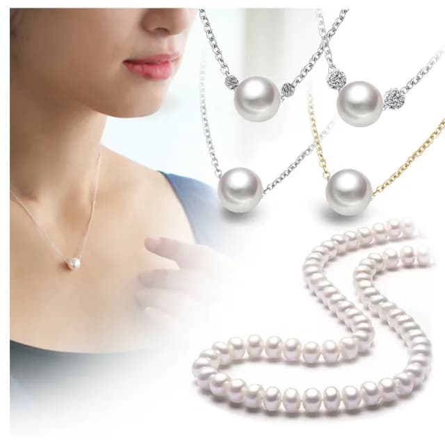 【City Diamond 引雅】日本AKOYA珍珠7-8mm項鍊 手鍊 天然淡水珍珠 串鍊-多款任選(東京Yuki系列)