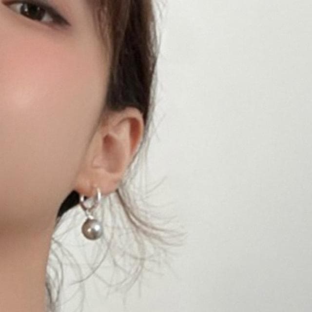【KT DADA】垂墜耳環 小香耳環 法式耳環 氣質耳環 送女友禮物 圈圈耳環 灰珍珠耳環 純銀耳環 珍珠耳環