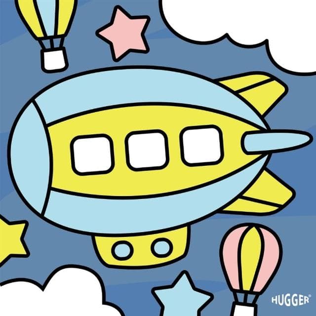 【HUGGER】簇絨黏土數字畫 飛船(手工手作 DIY 有框 環保永續 生日兒童節禮物 台灣製造)