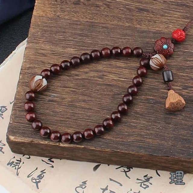 【LEEHER】手機掛繩 小葉紫檀手機鍊 吊墜飾品 佛珠手機掛繩 保平安  手腕掛件 送長輩 禮物