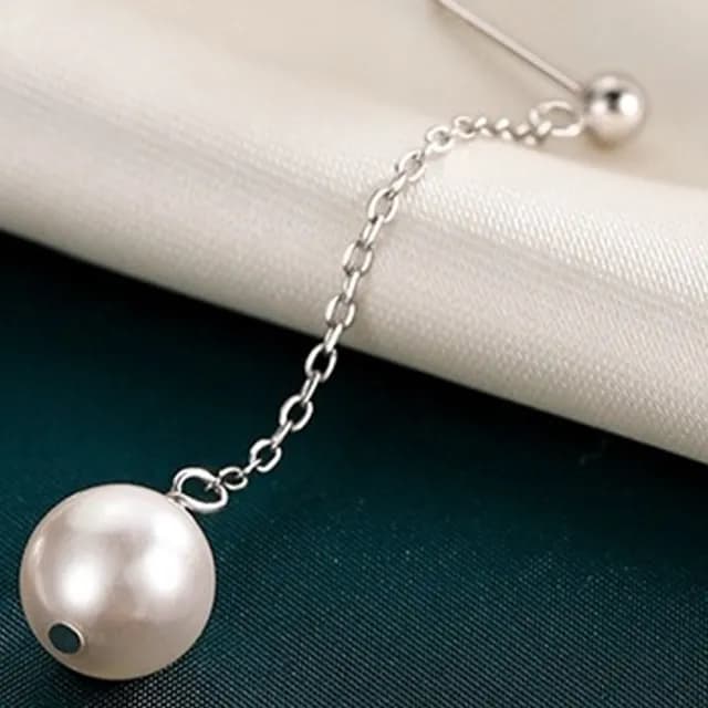 【MoonDy】情人節禮物 珍珠耳環 長耳環 韓國耳環 耳環 耳釘 飾品 S925純銀耳環 法式耳環 氣質耳環 垂墜式耳