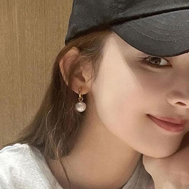 【LEESA】灰珍珠耳環\純銀耳環\圈圈耳環\耳飾\銀耳環\垂墜耳環\小香耳環\法式耳環\氣質耳環\送女友禮物