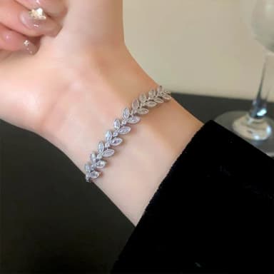【LEESA】純銀手鍊\S925銀飾品\莫桑鋯手鍊\生日禮物\微型手鍊\手鍊\手環\細手鍊\閨蜜手鍊
