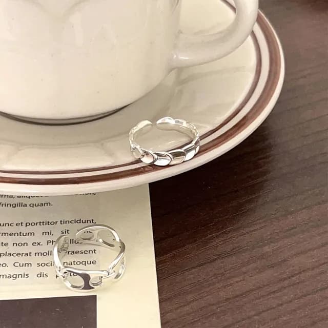 【LEESA】寬戒指\925純銀戒指\女戒指\戒指\可調式戒指\個性戒指\情人節禮物\小禮物\女生禮物\戒