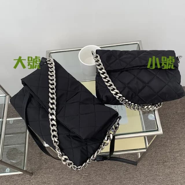【MoonDy】情人節禮物 包包 鏈條包 尼龍包 包包女 斜背包 菱格包包 小香風包包 折叠包 黑色包包 女生包包