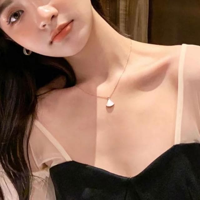 【LEESA】珍珠貝殼項鍊\銀飾品\韓國飾品\結婚禮物\純銀項鍊\造型珍珠項鍊\新娘飾品\高級飾品項