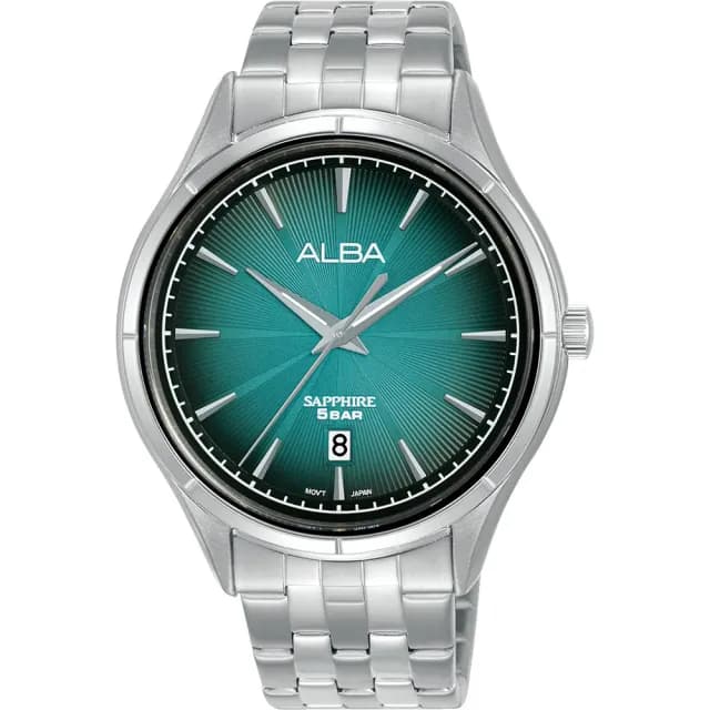【ALBA】雅柏 綻放光芒 漸層藍綠情侶手錶 對錶 禮物 送禮 推薦(AS9T71X1+AH7CY9X1)