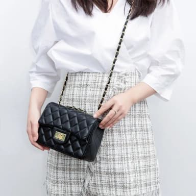 【LEEHER】鏈條包/斜背包/菱格鏈條包/百搭包包/生日禮物/女生禮物/小香風包包/肩背包/包包女斜