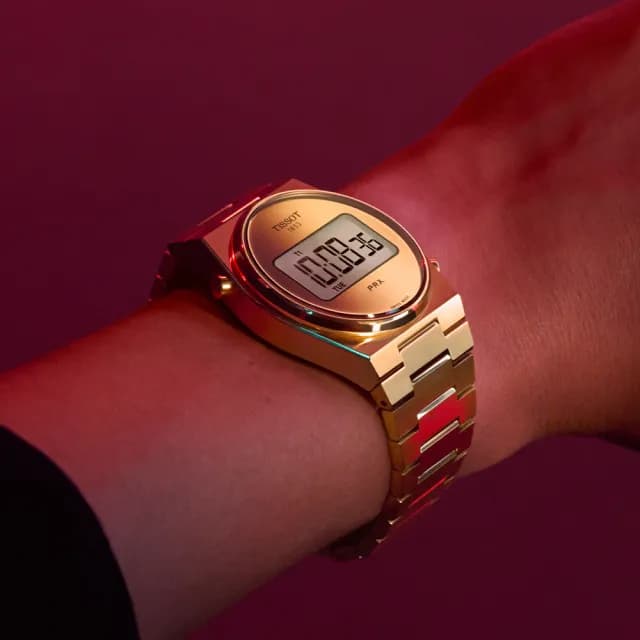 【TISSOT 天梭 官方授權】PRX DIGITAL 復古時尚數位腕錶 畢業禮物 送禮 推薦(T1374633302000)