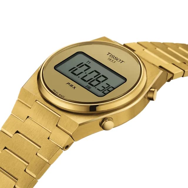【TISSOT 天梭 官方授權】PRX DIGITAL 復古時尚數位石英腕錶 618 年中慶 禮物(T1372633302000)