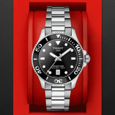 【TISSOT 天梭 官方授權】SEASTAR 1000 300米潛水石英腕錶 畢業禮物 送禮 推薦(T1202101105100)