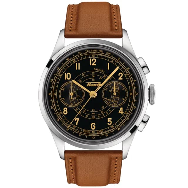 【TISSOT 天梭 官方授權】TELEMETER 1938復刻計時機械腕錶 七夕 情人節 送禮 推薦(T1424621605200)