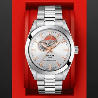 【TISSOT 天梭 官方授權】GENTLEMAN 經典開芯機械腕錶 畢業禮物 送禮 推薦(T1274071103101)