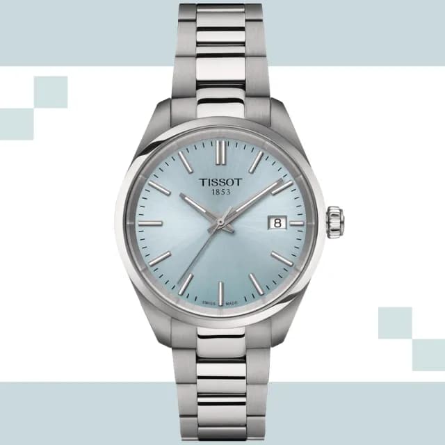 【TISSOT 天梭 官方授權】PR100 冰藍色 簡約時尚石英腕錶 畢業禮物 送禮 推薦(T1502101135100)