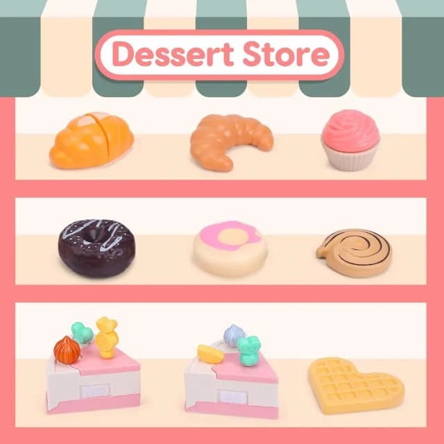 【CuteStone】兒童仿真餐具與切切樂與收納野餐提籃套裝玩具47件組(廚房玩具組 露營玩具 兒童益智玩具)