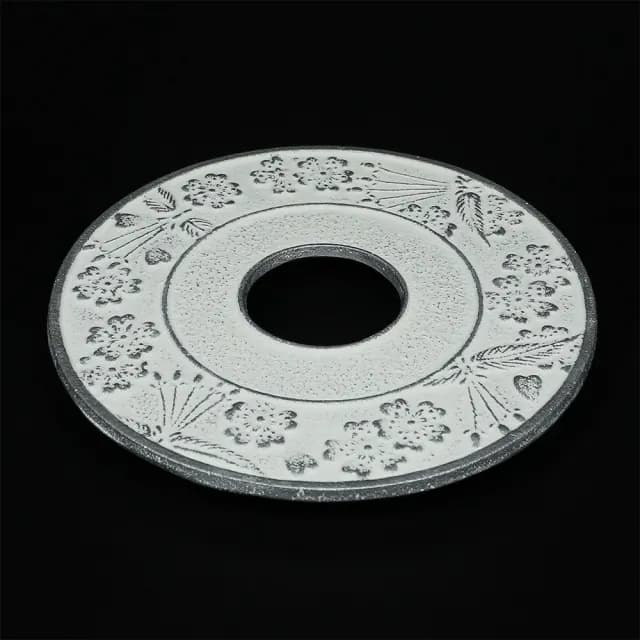 【福介商店】南部鐵器 日本鑄鐵壺墊 岩鑄 櫻 銀麻色 鑄鐵壺墊-大(鍋墊 隔熱墊 茶具)