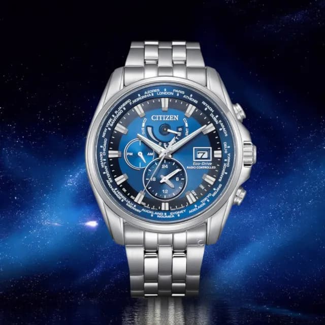 【CITIZEN 星辰】亞洲限定款 光動能萬年曆錶 電波錶 手錶 禮物 推薦(AT9120-89L)