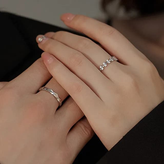 【MoonDy】母親節禮物 結婚戒指 情侶戒指 訂婚戒指 對戒 求婚戒指 純銀戒指 鑽石戒指 可調式戒指 男戒指 女
