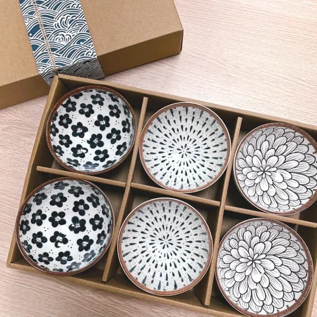 【渥思】和風手繪陶瓷6入碗禮盒(入厝禮.餐具.瓷器碗.飯碗)