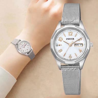 【CITIZEN 星辰】Wicca 太陽能日曆米蘭帶女錶-26.5mm 送禮推薦 520禮物 送禮 手錶(KH3-517-11)