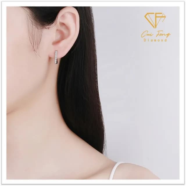 【CF鑽飾】耳環 莫桑鑽《邂逅》(雙11限定  耳釘 耳針 耳飾 求婚 聖誕 交換禮物 生日)