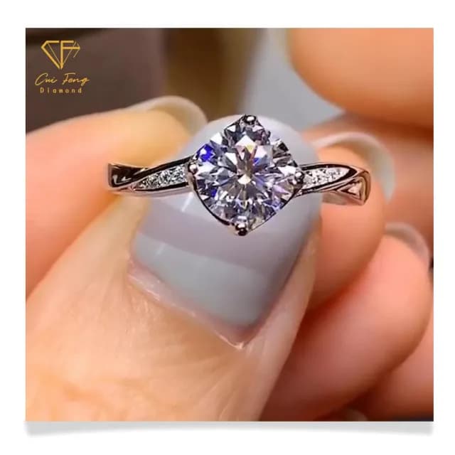 【CF鑽飾】戒指 莫桑鑽《青春紀錄》(1克拉 雙11限定  女戒 鑽戒 聖誕 交換禮物 求婚 生日)