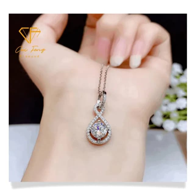 【CF鑽飾】項鍊 莫桑鑽《心之永恆》(1克拉 七夕 情人節 鑽石 項鏈 禮物送禮求婚 生日)