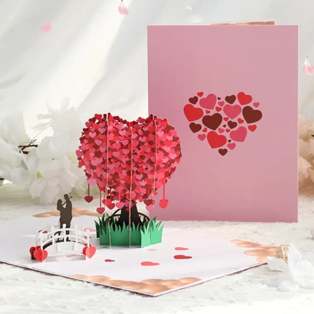 【手寫未來】愛心立體賀卡-5入(商務賀卡 祝福卡 婚禮小卡 情人節 生日賀卡 留言 明信片 畢業)