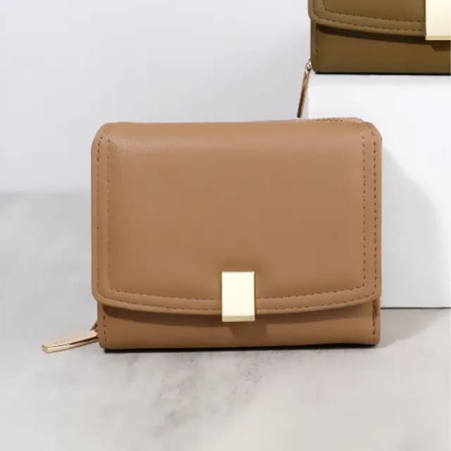 【多功能】韓系大容量皮革短夾(卡包 女皮夾 拉鍊零錢包 三折 禮物 名片夾 票卡夾 大開口  