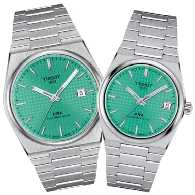 【TISSOT 天梭】PRX系列 復刻機械對錶 母親節 禮物 推薦(T1374071109101/T1372071109101)
