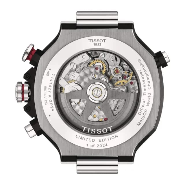 【TISSOT 天梭 官方授權】T-RACE MOTOGP 75週年限量計時機械腕錶 父親節 禮物  送禮 推薦(T1414272704100)