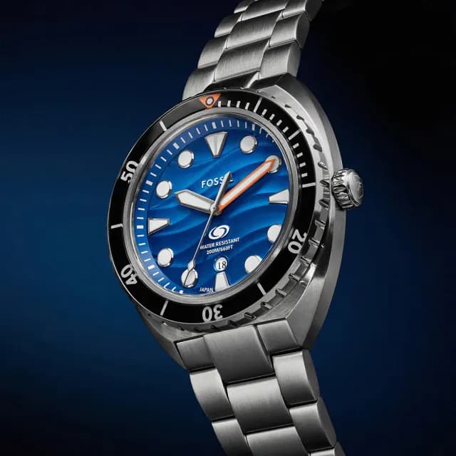 【FOSSIL】Breaker 波浪紋 1970經典潛水手錶-42mm 禮物 送禮 推薦(FS6064)