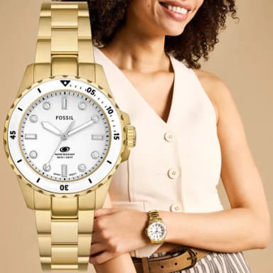 【FOSSIL】Blue Dive 潛水晶鑽女錶-36mm 禮物 送禮 推薦(ES5350)