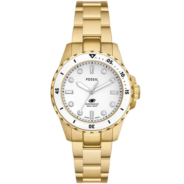 【FOSSIL】Blue Dive 潛水晶鑽女錶-36mm 禮物 送禮 推薦(ES5350)