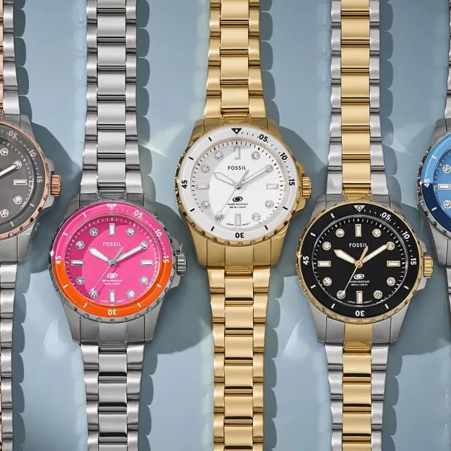 【FOSSIL】Blue Dive 潛水晶鑽女錶-36mm 禮物 送禮 推薦(ES5350)