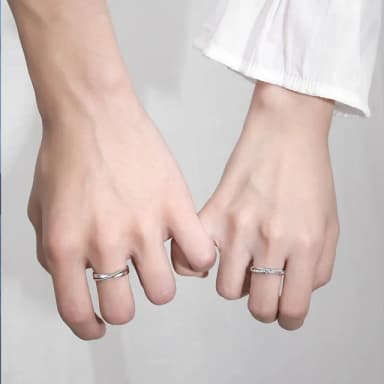 【KT DADA】情人節禮物 送男友 送女友禮物 銀戒 情侶戒指 純銀戒指 情侶對戒 純銀對戒 開口戒指 鑽石戒指